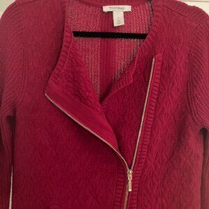 Cranberry Knit Zip Cardigan